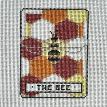 Fire and Iris Bee Tarot Card Needlepoint Canvas