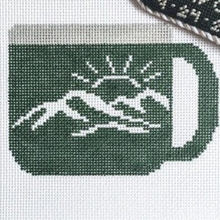 Fire and Iris Camping Mug - Green Mountain Needlepoint Canvas