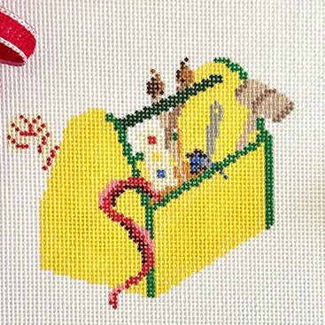 Fire and Iris Elf/Artist Tool Box Needlepoint Canvas