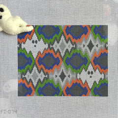 Fire and Iris Ghost Bargello - Boo-Gello Needlepoint Canvas