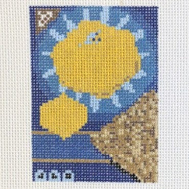Fire and Iris Graham Cracker Box Needlepoint Canvas