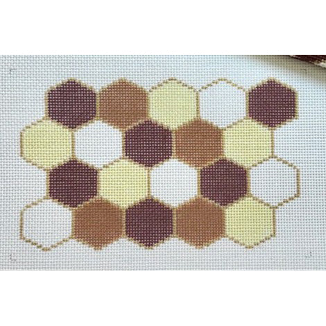 Fire and Iris Honeycomb Needlepoint Canvas