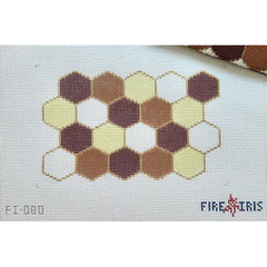 Fire and Iris Honeycomb Needlepoint Canvas