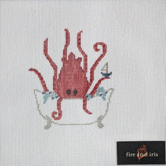 Fire and Iris Kraken Needlepoint Canvas