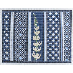 Fire and Iris Lupine Clutch - Blue Patchwork Needlepoint Canvas