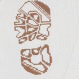 Fire and Iris Mini Boots - Left Needlepoint Canvas