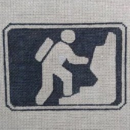 Fire and Iris Outdoor Recreation Sign - Climber Needlepoint Canvas