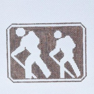 Fire and Iris Outdoor Recreation Sign - Hikers Needlepoint Canvas