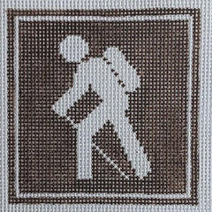 Fire and Iris Outdoor Recreation Sign Coaster - Hiker Needlepoint Canvas