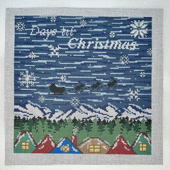 Fire and Iris Sleigh Bells Ring Sleigh Ride Advent Calendar Needlepoint Canvas