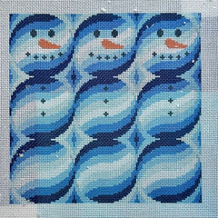 Fire and Iris Snowman Bargello - Brr-Gello Needlepoint Canvas