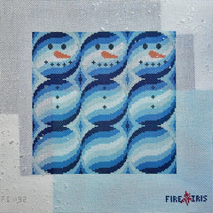 Fire and Iris Snowman Bargello - Brr-Gello Needlepoint Canvas