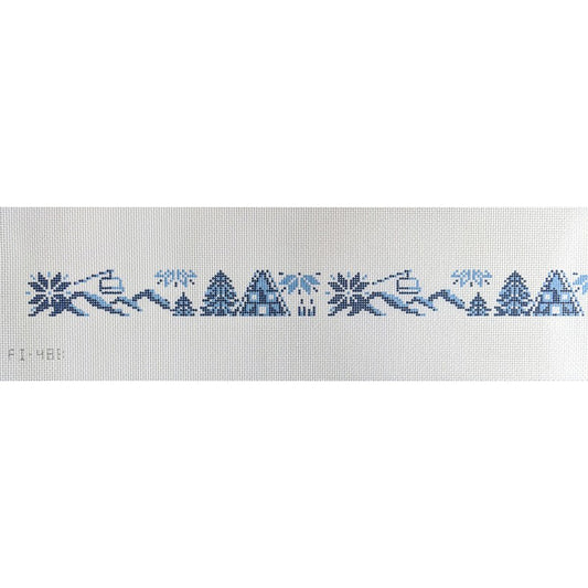 Fire and Iris Winter Ski Belt Needlepoint Canvas
