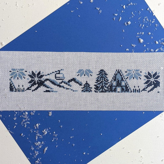 Fire and Iris Winter Ski Fob Needlepoint Canvas