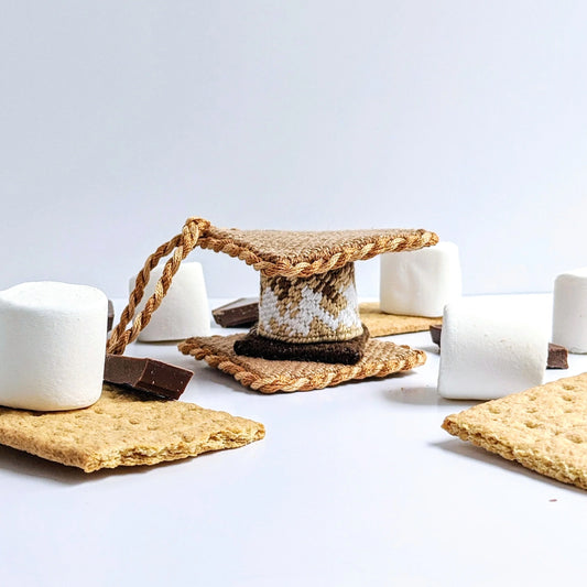 Fire and Iris 3D Smores - Graham Crackers and Marshmallow Set Needlepoint Canvas