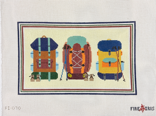 Fire and Iris Adventure Time Backpack Trio Needlepoint Canvas
