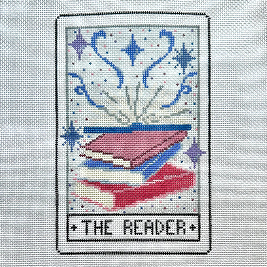 Fire and Iris Large The Reader Tarot Card Needlepoint Canvas