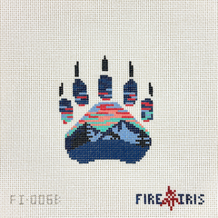 Fire and Iris Fresh Tracks - Blues Needlepoint Canvas