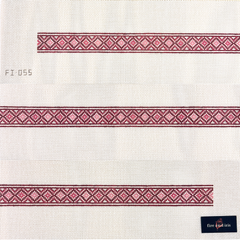 Fire and Iris Geo Belt - Red Needlepoint Canvas
