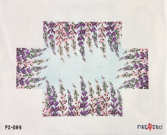 Fire and Iris Lupine Brick Needlepoint Canvas