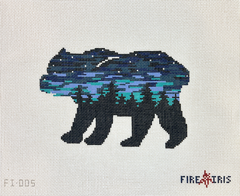 Fire and Iris Midnight Walk Needlepoint Canvas