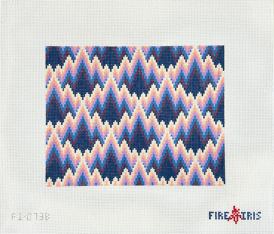 Fire and Iris Mountain Sunrise Bargello Clutch Needlepoint Canvas