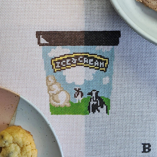 Fire and Iris Pints Up Needlepoint Canvas