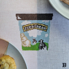 Fire and Iris Pints Up Needlepoint Canvas