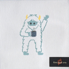 Fire and Iris Yeti Needlepoint Canvas
