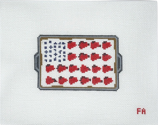 Frances Abel Studio American Flag Cake Needlepoint Canvas