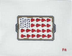 Frances Abel Studio American Flag Cake Needlepoint Canvas