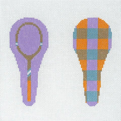 Frances Abel Studio Vintage Tennis Racket Scissors Case Needlepoint Canvas