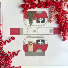 Fire and Iris 3D Holiday Air Stream Needlepoint Canvas