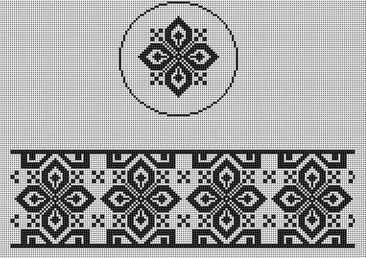 Funda Scully Black and White Tile Round Hinged Box Needlepoint Canvas