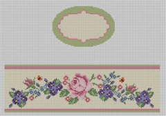 Funda Scully Flowers Oval Hinged Box Needlepoint Canvas