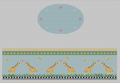 Funda Scully Baby Giraffe Oval Hinged Box Needlepoint Canvas