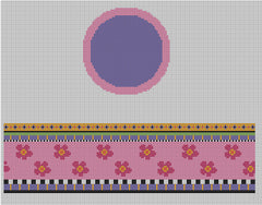 Funda Scully Pink Floral Round Hinged Box Needlepoint Canvas