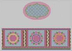 Funda Scully Quilt Pink Oval Hinged Box Needlepoint Canvas