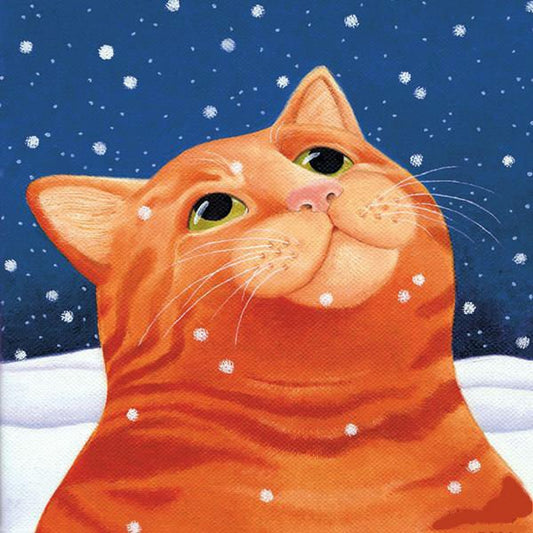 PLD Designs Vicky Mount Ginger Snow Cat Needlepoint Canvas