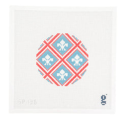 Goodpoint Needlepoint Fleur de Lis Round Needlepoint Canvas