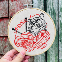 Hook Line and Tinker Kitten with Knitting Embroidery Kit