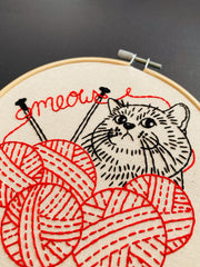 Hook Line and Tinker Kitten with Knitting Embroidery Kit