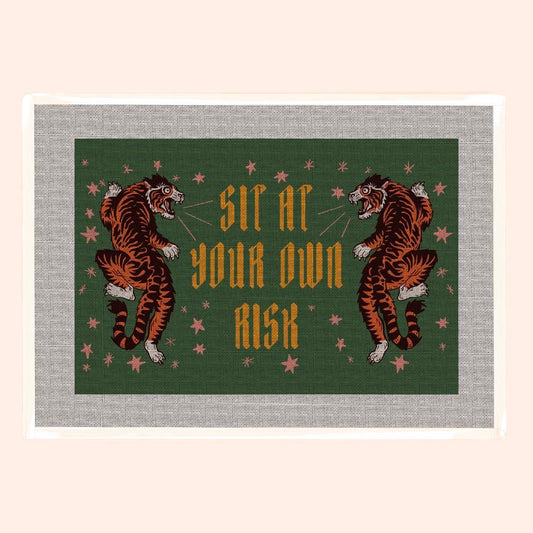 Spider Spun Sit At Your Own Risk Pillow Needlepoint Canvas