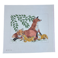 Susan Roberts Needlepoint Barbara Eyre Fox Family Needlepoint Canvas