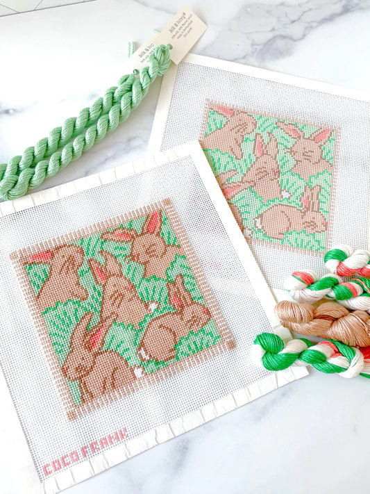 Coco Frank Bunnies Needlepoint Canvas