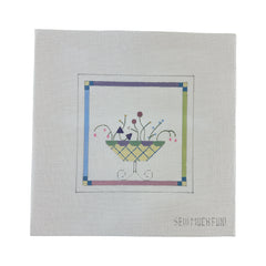 Sew Much Fun Pedestal Vase Needlepoint Canvas