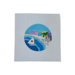 Beachside Scene Needlepoint Canvas