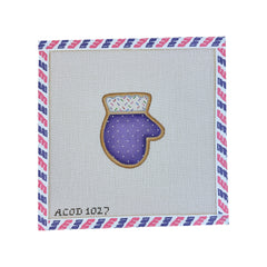 A Collection of Designs Needlepoint Company Mitten Cookie Needlepoint Canvas - Purple