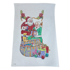 Santa and Mrs Claus Stocking Needlepoint Canvas