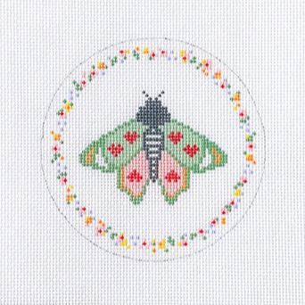 Coco Frank Love Bug - Moth Needlepoint Canvas
